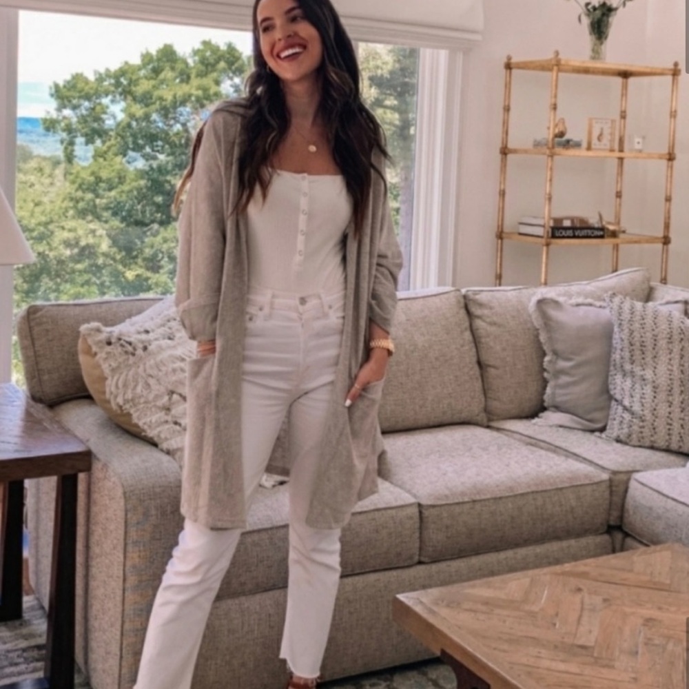 Donni. Anthropologie Long Ribbed Open Long Sleeve One Size Cardigan